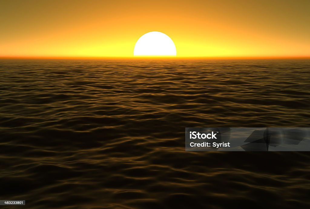 Brilliant sunset over the ocean Ocean waves are gently and slowly rolling along at sunset. Aspirations Stock Photo