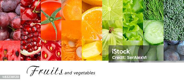 Fresh Fruits And Vegetables Stock Photo - Download Image Now - 2015, Berry Fruit, Collection