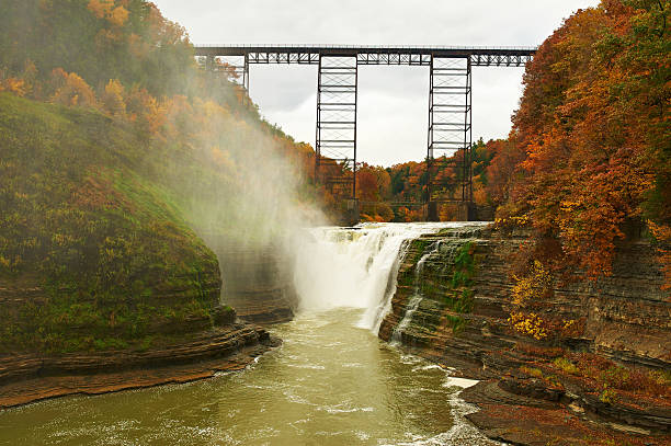 istock Autumn scene of waterfalls and gorge 483239854