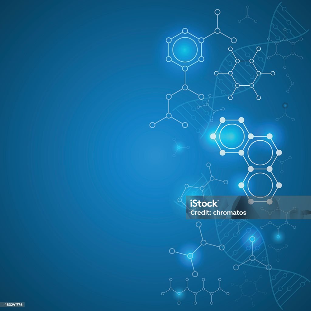 Chemical gradient background with organic and dna molecules Chemical gradient background with organic and dna molecules, 2d illustration, vector, eps 10 Benzene stock vector