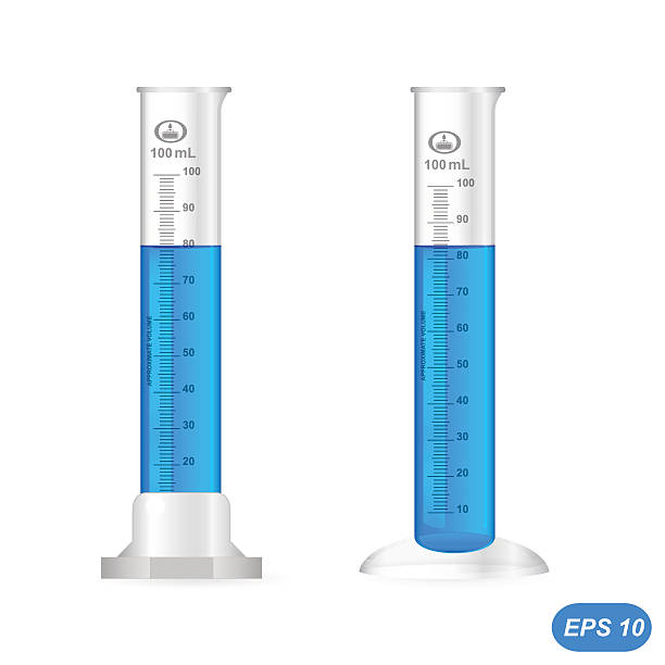 Illustration of chemical cylinder with solution, isolated vector art illustration