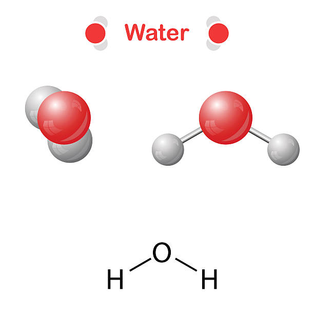 水分子-アイコンおよび化学式 - 無機物点のイラスト素材／クリップアート素材／マンガ素材／�アイコン素材