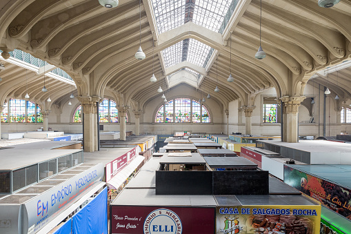 Brussels, Belgium - August 21, 2013: The Royal Saint-Hubert Galleries, shopping arcades in central Brussels, Belgium, designed by architect Jean-Pierre Cluysenaer and built between 1846-1847