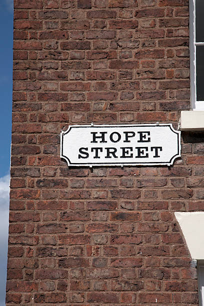 istock Hope Street Sign on Red Brick Wall, Liverpool 483247316