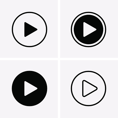 Play Icons. Vector for web