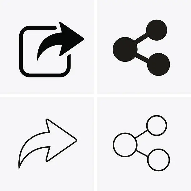 Vector illustration of Share Icons