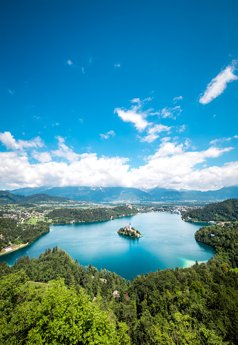 The most famous Slovenian tourist attraction, Lake Bled (Slovenia).