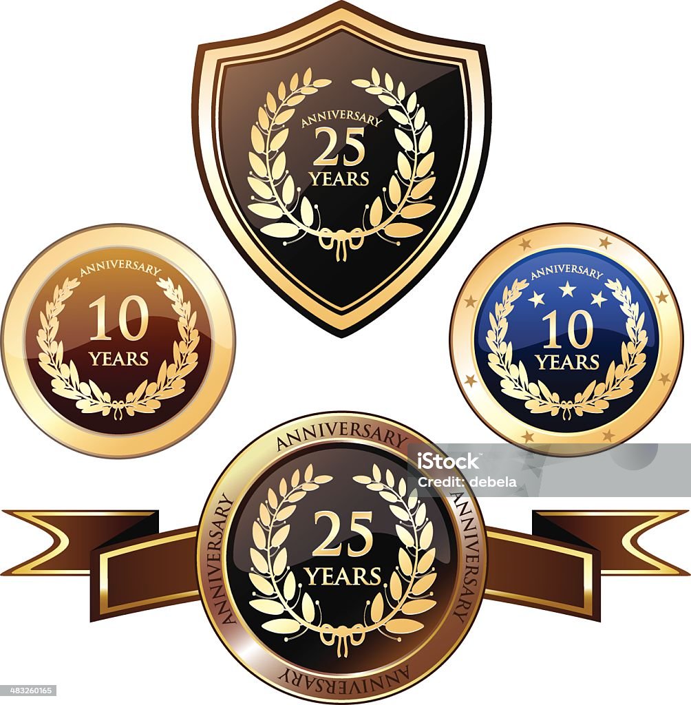 Jahrestag Heraldry Badges - Lizenzfrei 10-11 Jahre Vektorgrafik