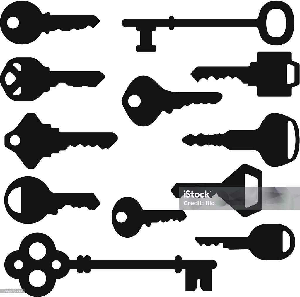 Key Silhouettes Various key silhouettes. Key stock vector