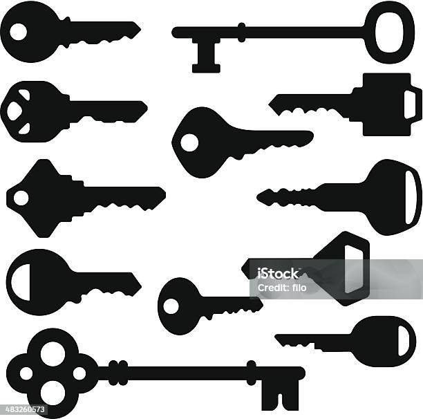 Key Silhouettes Stock Illustration - Download Image Now - Key, Vector, In Silhouette