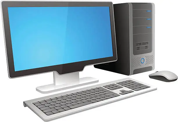 Vector illustration of Abstract Desktop Computer