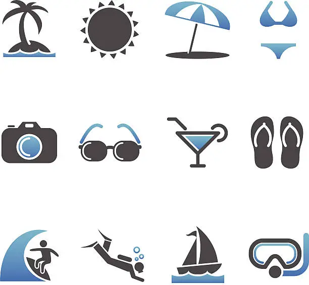 Vector illustration of Beach Icons