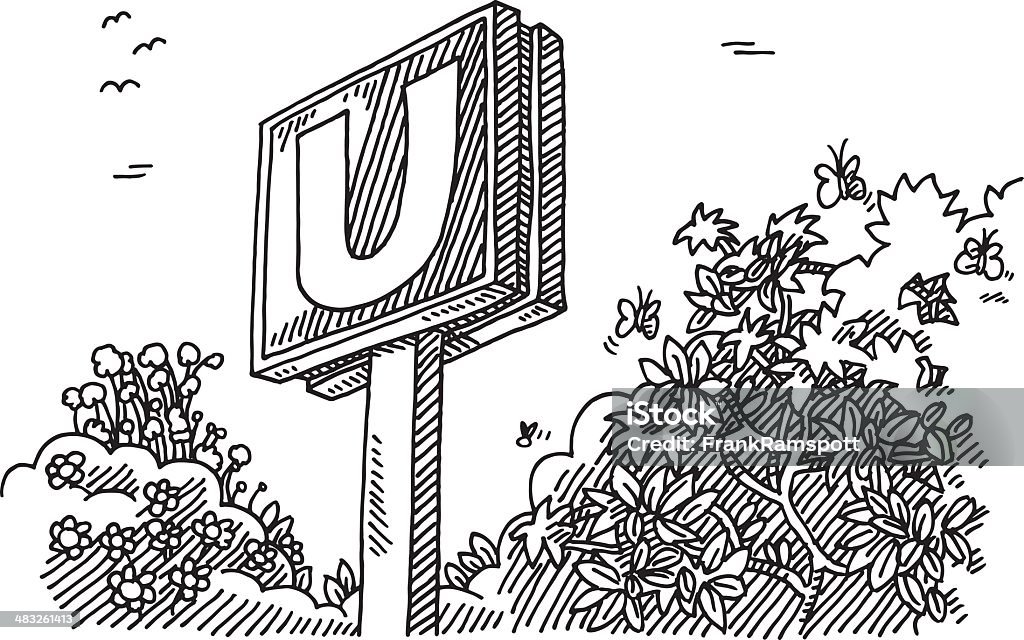 Underground. Sign Colouring Underground Sign Ecology Nature Drawing Stock Illustration - Download ...