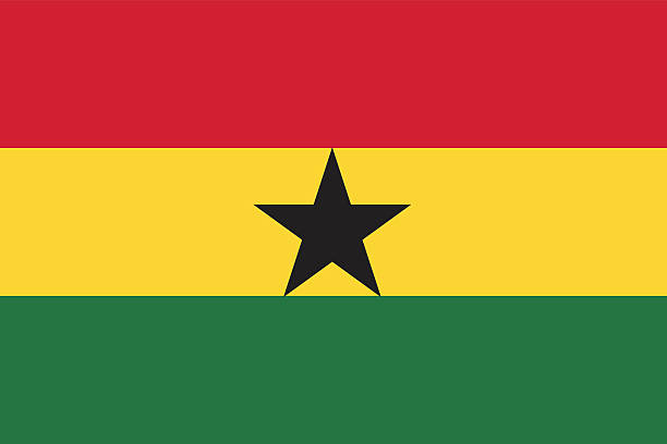 Flag of Ghana Proportion 2:3, Flag of Ghana ghana stock illustrations