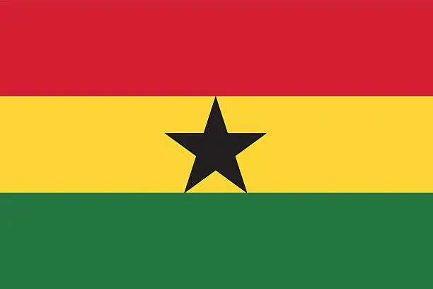 Vector illustration of Flag of Ghana