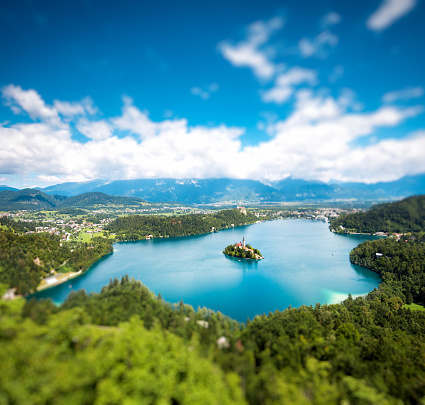 The most famous Slovenian tourist attraction, Lake Bled (Slovenia).