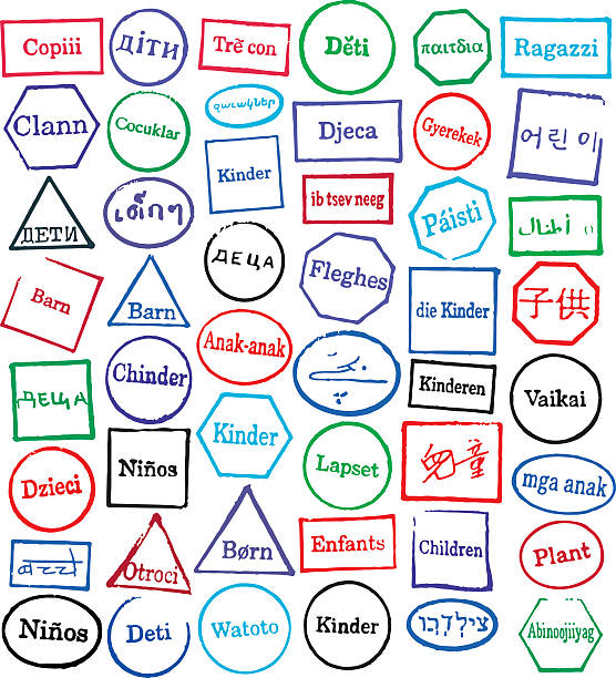 Language Visa Cancellation Stamps Cancellation and visa stamp symbols in various languages. EPS 10 file. Transparency effects used on highlight elements. swedish passport stock illustrations