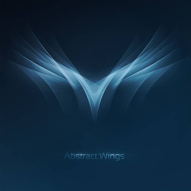 Abstract wings Abstract shiny brutal wings symbol with a space for your text. EPS 10 vector illustration, contains transparencies. High resolution jpeg file included(300dpi). animal wing stock illustrations