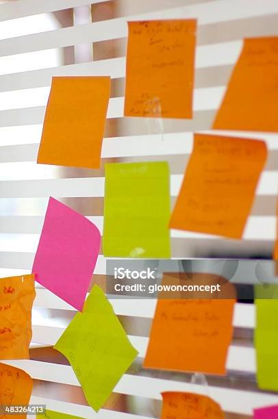 Post It Reminders In Office Stock Photo - Download Image Now - Adhesive Note, Brainstorming, Business