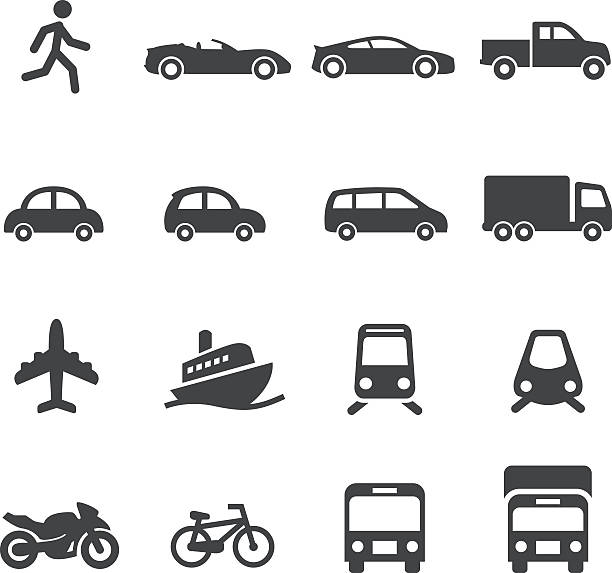 тип транспорта значки серии-acme - bicycle pick up truck icon set computer icon stock illustrations