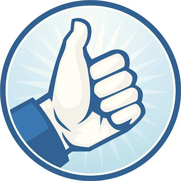 Vector illustration of like thumbs up