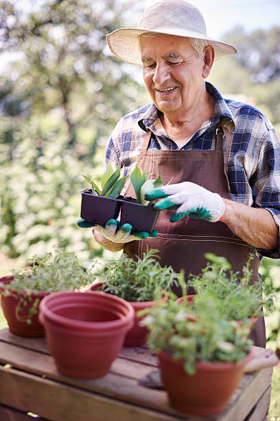 istock Senior man working in his garden 483267512