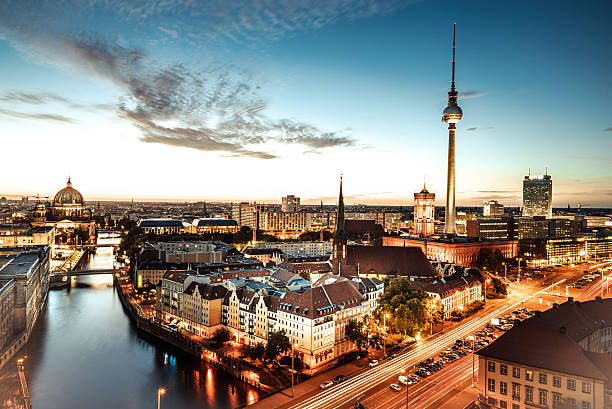 istock view on sunset berlin with television tower and cathedral 483271808