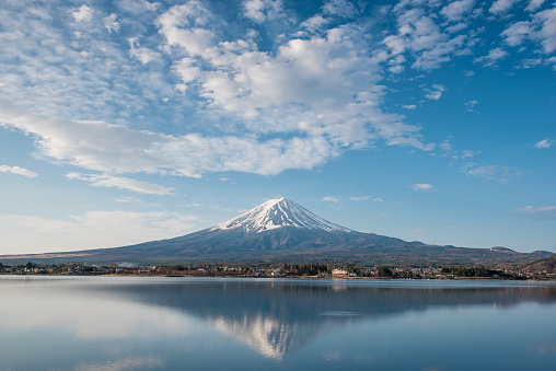 Fuji Mountain, from lake Kawaguchi, Japan