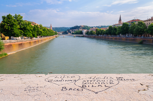 Street views and places of interest in Verona and Soave in summer