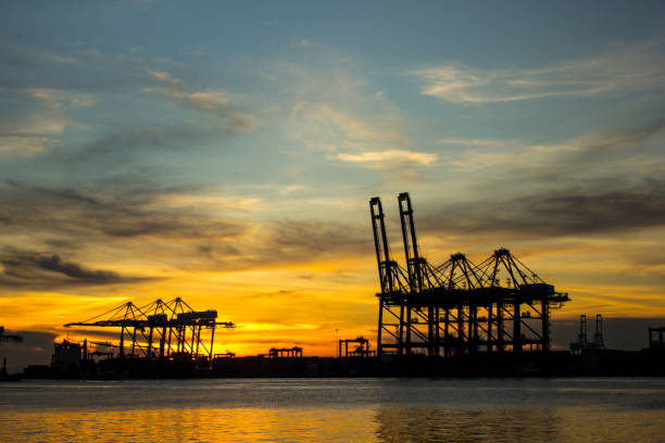 istock Port container terminal for transporatation 483274660