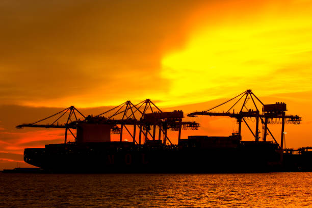 istock Port container terminal for transporatation 483274662