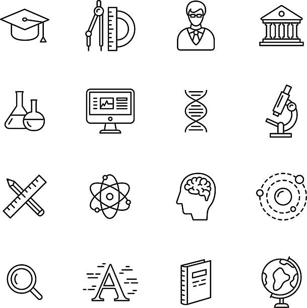 ilustrações de stock, clip art, desenhos animados e ícones de ícones de ciência - geometry mathematics drawing compass mathematical symbol