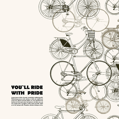Creative poster with various bikes and space for your text