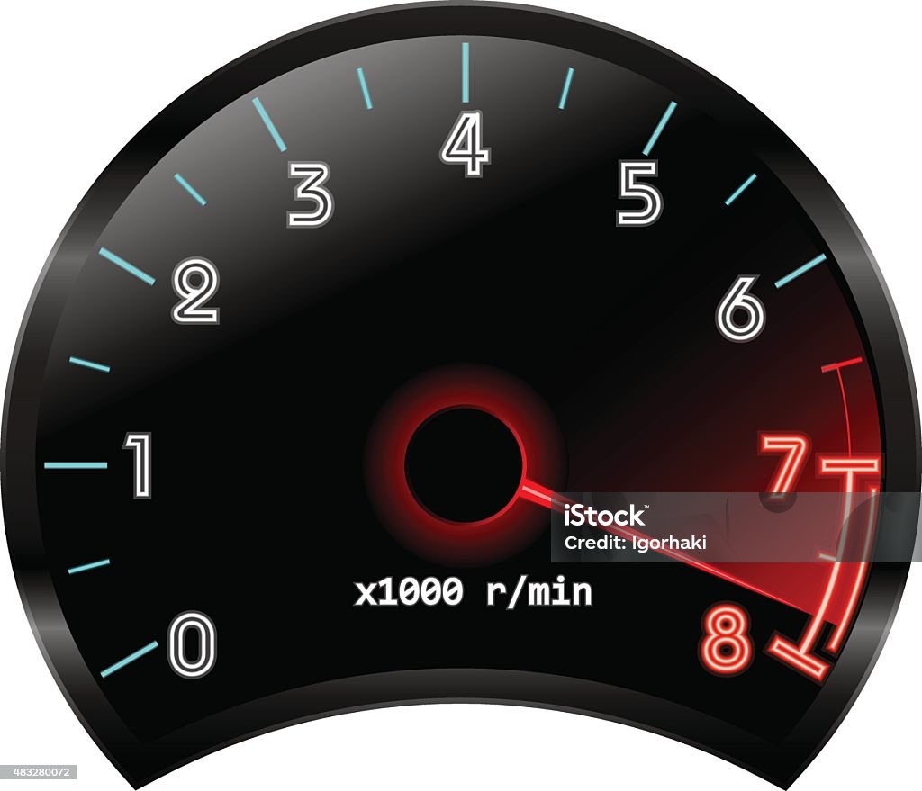 Tachometer Vector Illustration Stock Illustration - Download Image Now -  iStock