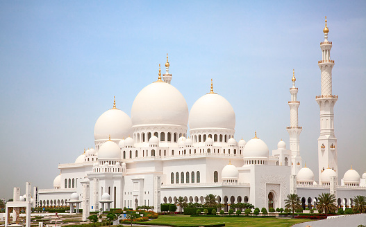 Mosque in area Bastakiya old town with Arabic architecture in Dubai, UAE.