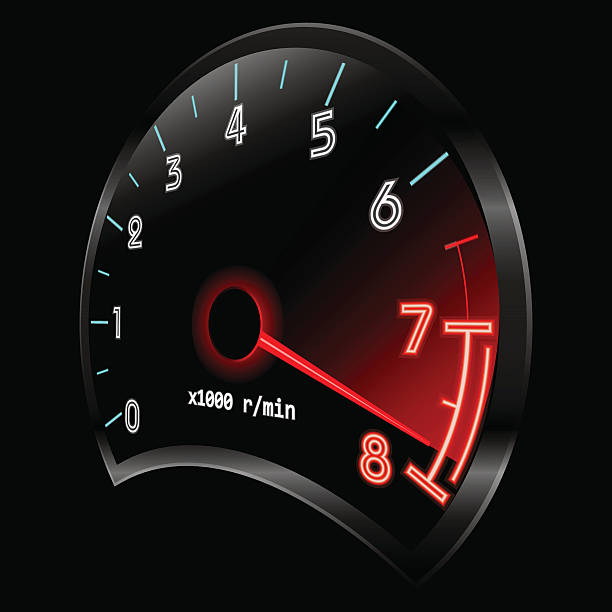 ilustrações de stock, clip art, desenhos animados e ícones de tachometer 3d (revolução-balcão, rpm gauge). tm - speedometer odometer car rpm