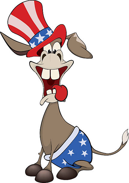 american donkey. osioł strona - computer graphic image characters full stock illustrations