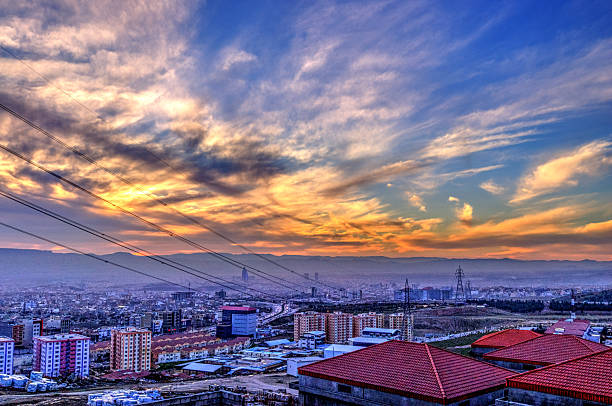 Tone mapped HDR image of Sulaymaniyah (capital city of Sulaymaniyah Governorate) at sunset.