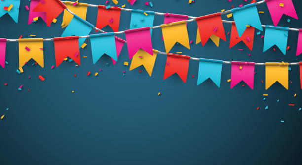 illustrations, cliparts, dessins animés et icônes de fond fête de célébration - confetti party banner backgrounds