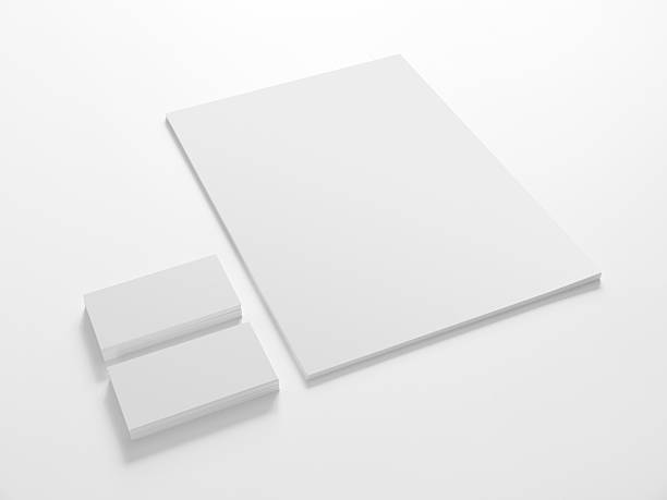 Blank stationery template with business cards.