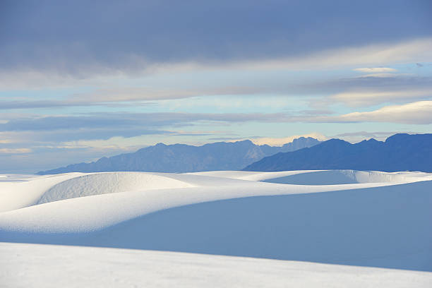 White Sands and Clouds at Sunrise stock photo