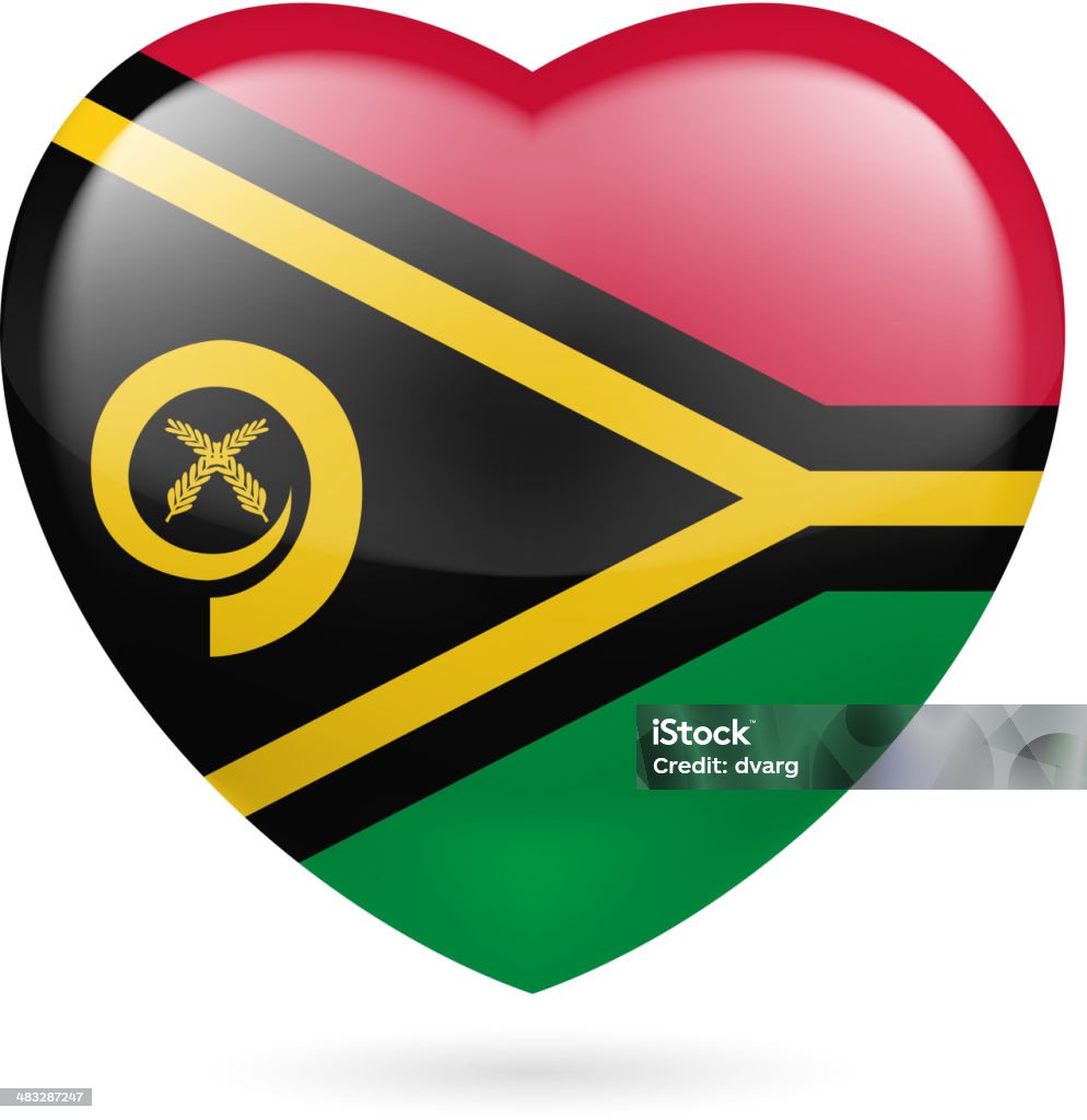 Ícone de coração de Vanuatu - Vetor de Adulação royalty-free