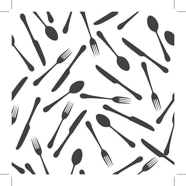 seamless cutlery  background vector art illustration