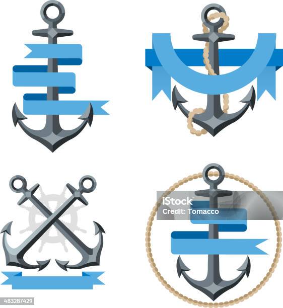 선원이요 앵커 휘장 배너입니다 3 강철에 대한 스톡 벡터 아트 및 기타 이미지 - 강철, 고풍스런, 곤색