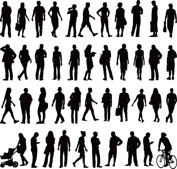 people silhouettes - 人の姿点のイラスト素材／クリップアート素材／マンガ素材／アイコン素材
