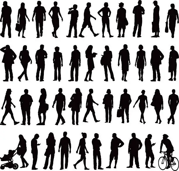 Vector illustration of People silhouettes