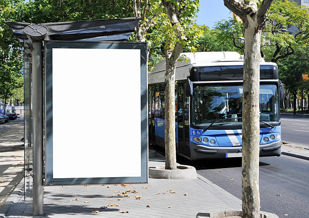 billboard series - bushalte stockfoto's en -beelden