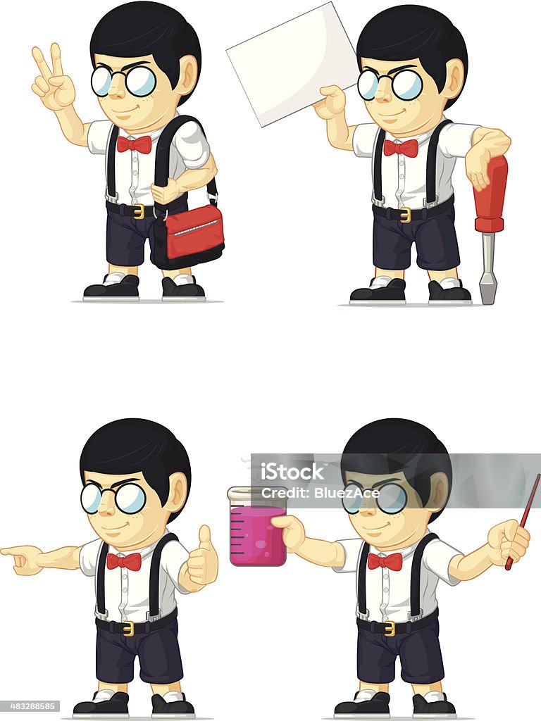 Nerd Boy personalizable Mascot 10 - arte vectorial de Adolescente libre de derechos