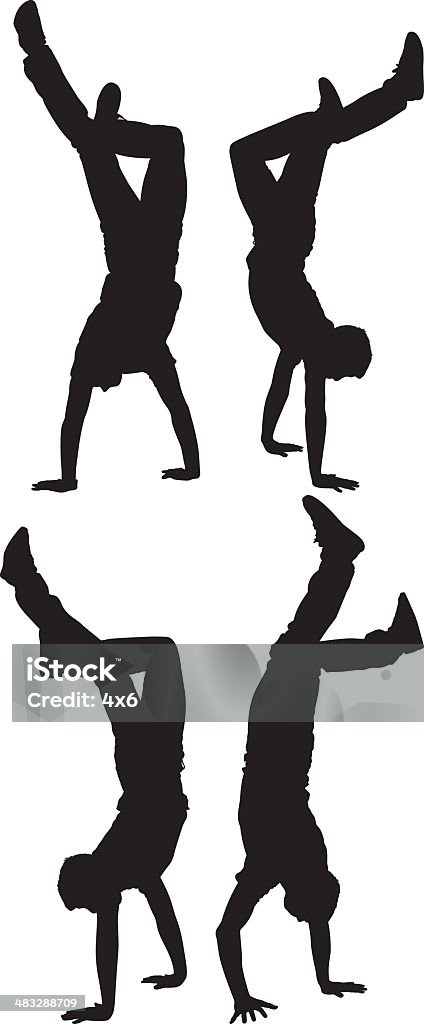 Man doing hand stand Man doing hand standhttp://www.twodozendesign.info/i/1.png Handstand stock vector