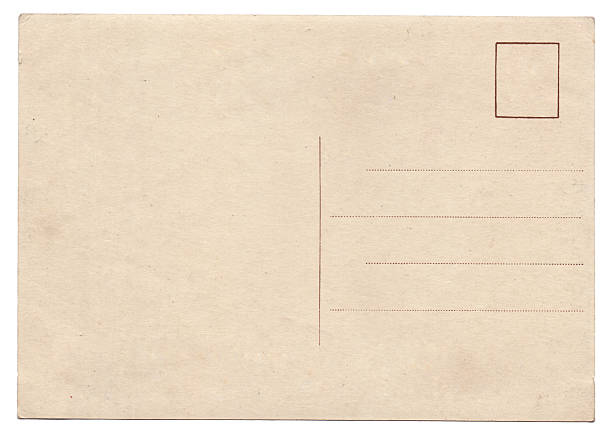 Blank old vintage postcard isolated on white background